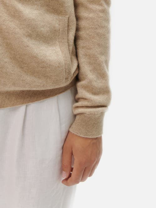 Gobi Mongolian Cashmere Full-zip Cashmere Cardigan In Warm Grey