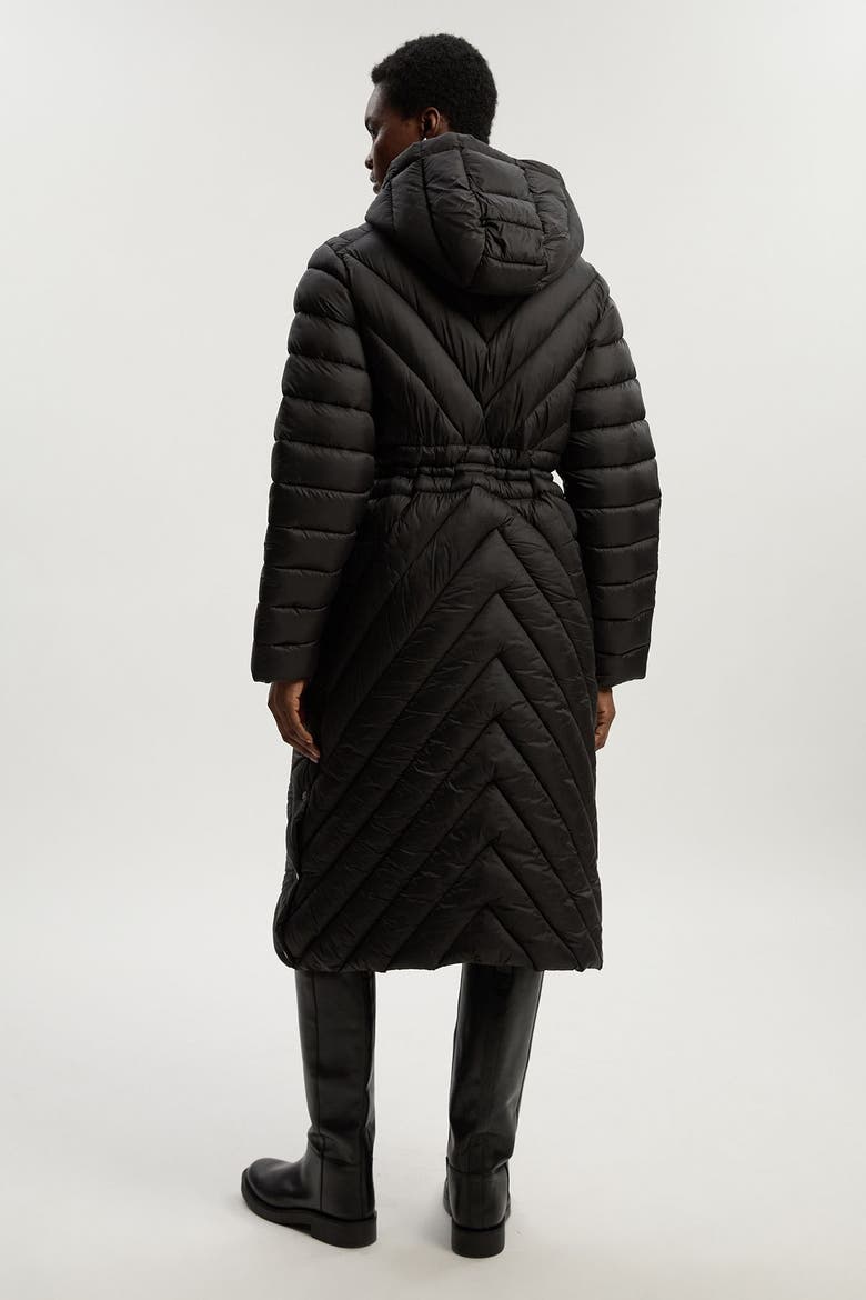 Lightweight Knee Length Packable Coat, Alternate, color, Black