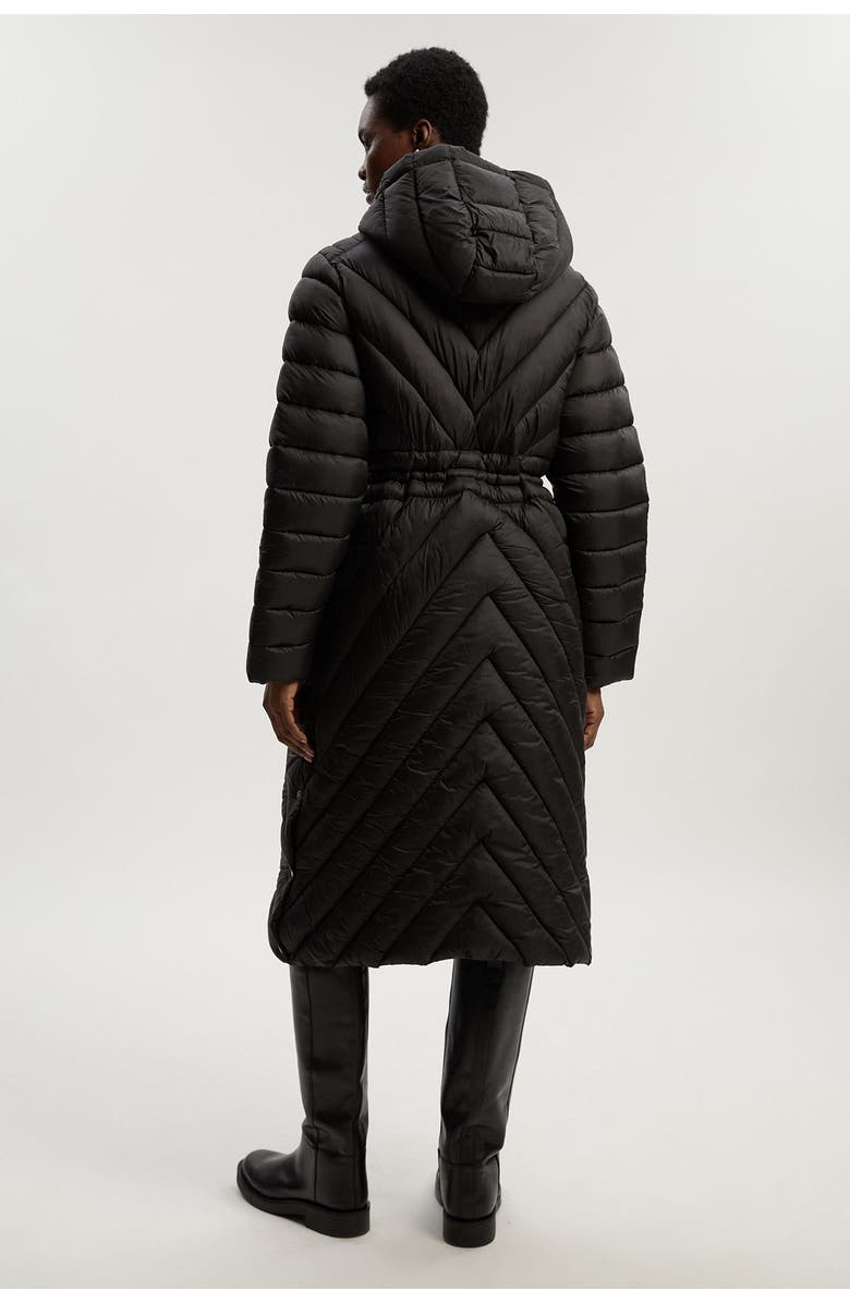 Karen Millen Lightweight Knee Length Packable Coat, Alternate, color, Black