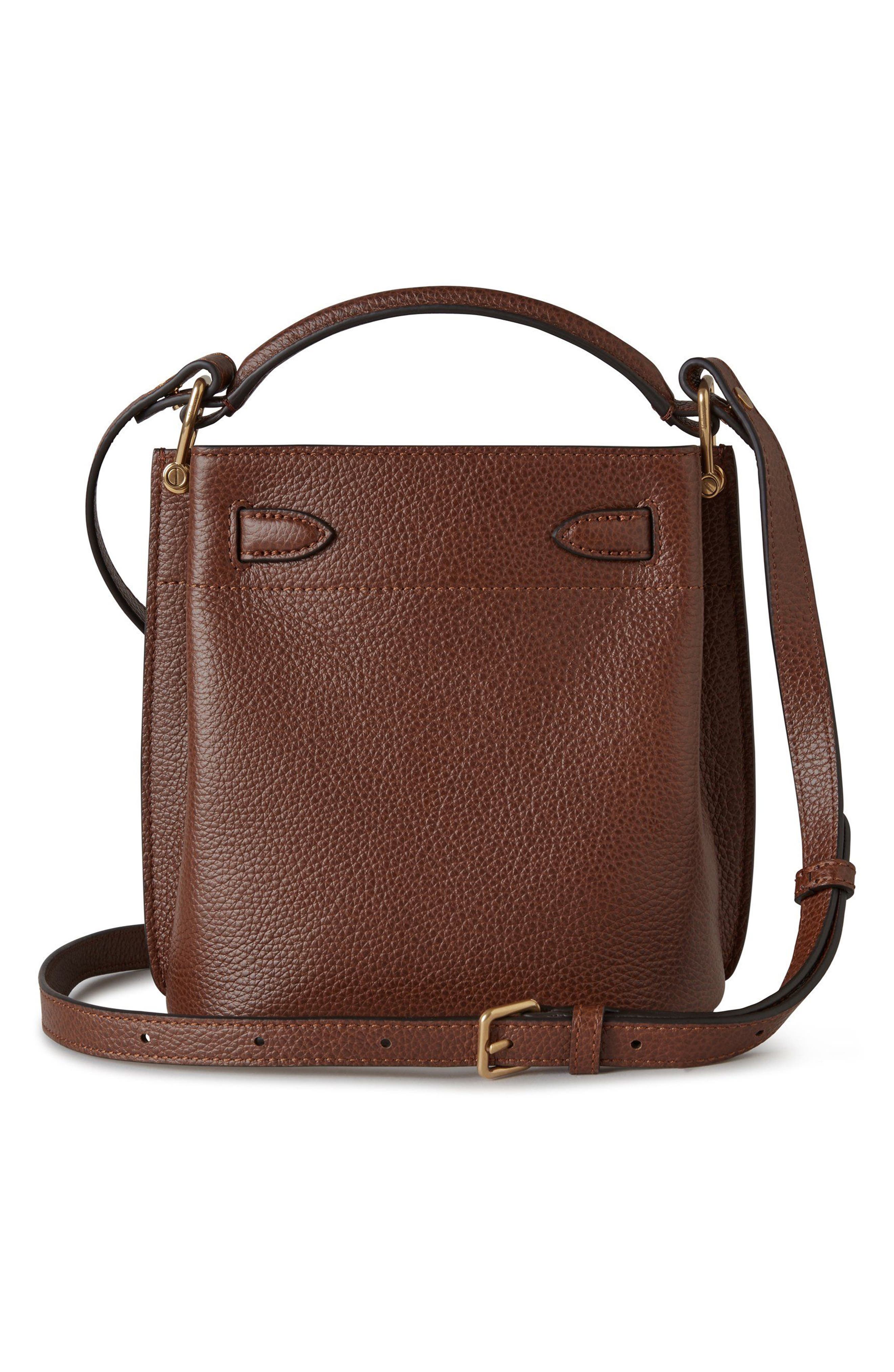 Mini Islington Leather Bucket Bag, Alternate, color, OAK