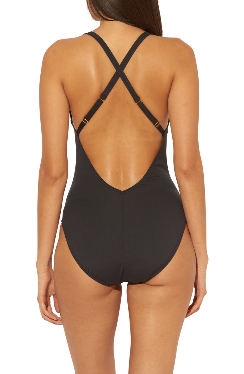 BLEU by Rod Beattie Don't Mesh With Me Cross Back One-Piece Swimsuit, Alternate, color, 