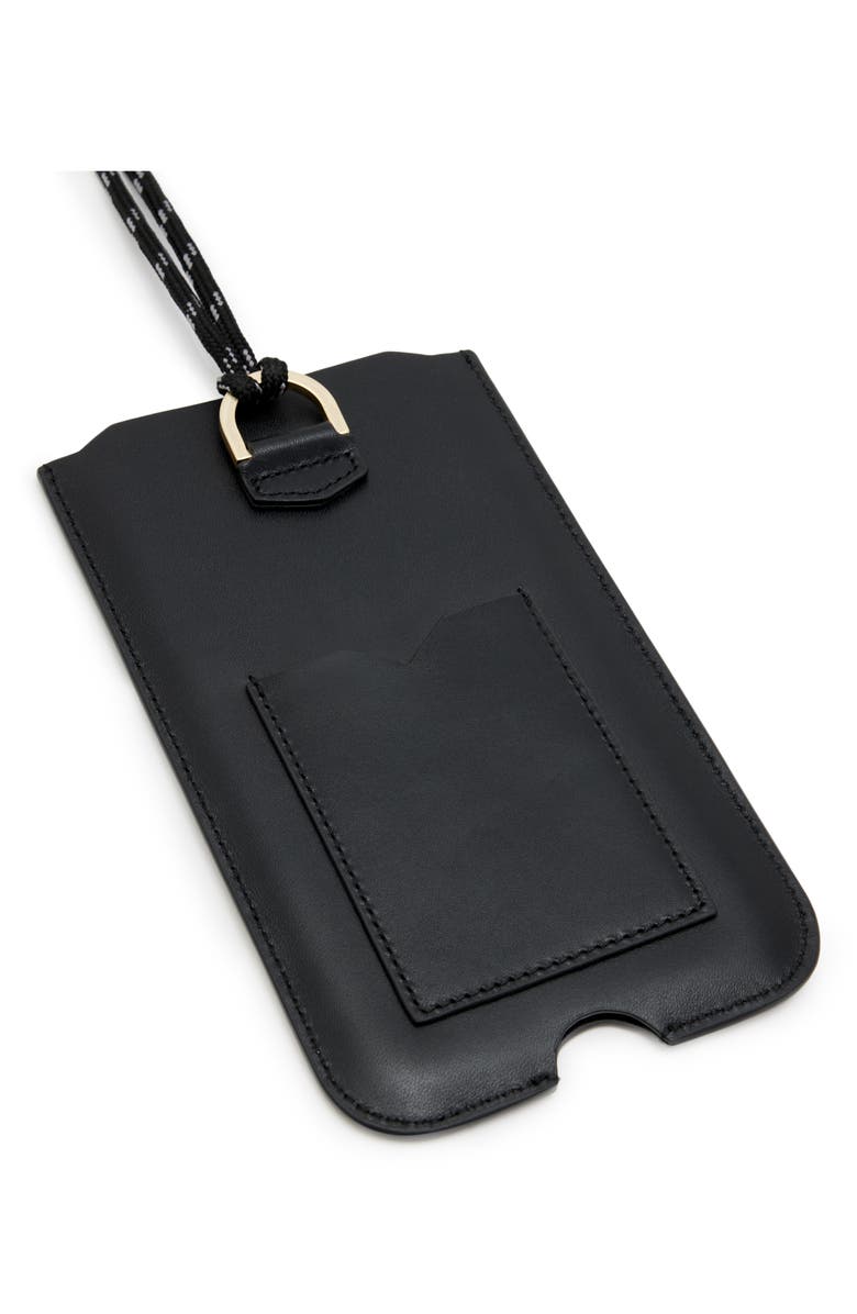 AllSaints Cybelle Leather Phone Holder on a Lanyard, Alternate, color, 