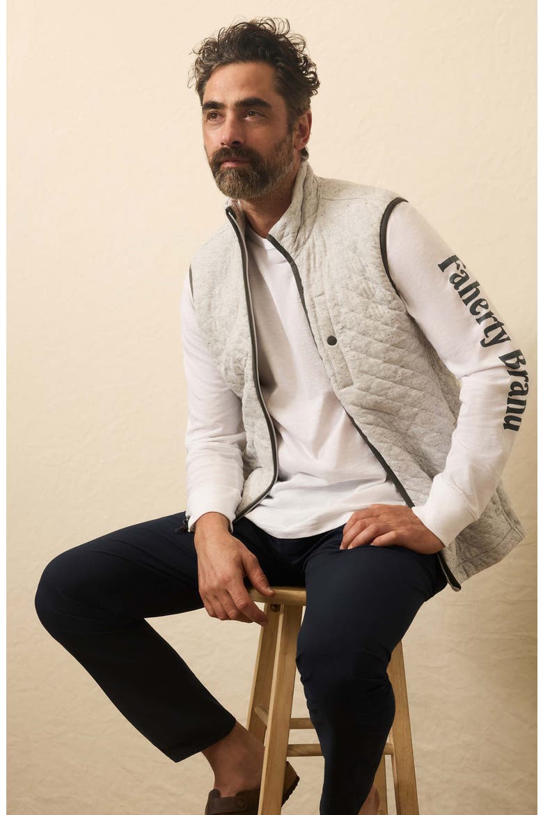 Epic Quilted Fleece Vest, Alternate, color, IVORY PEAK HEATHER