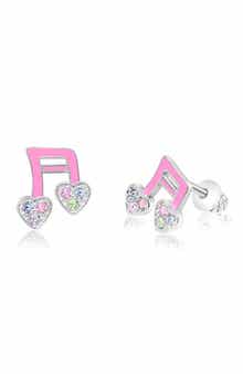 Chanteur Kids' Crystal Embellished Music Note Earrings