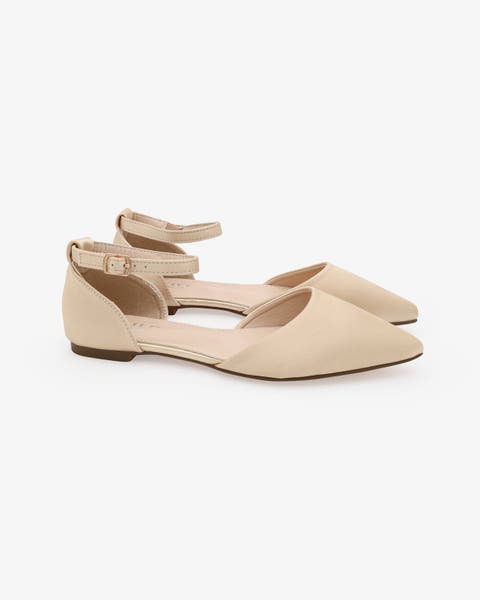 Bella Satin Pointed Toe Flats