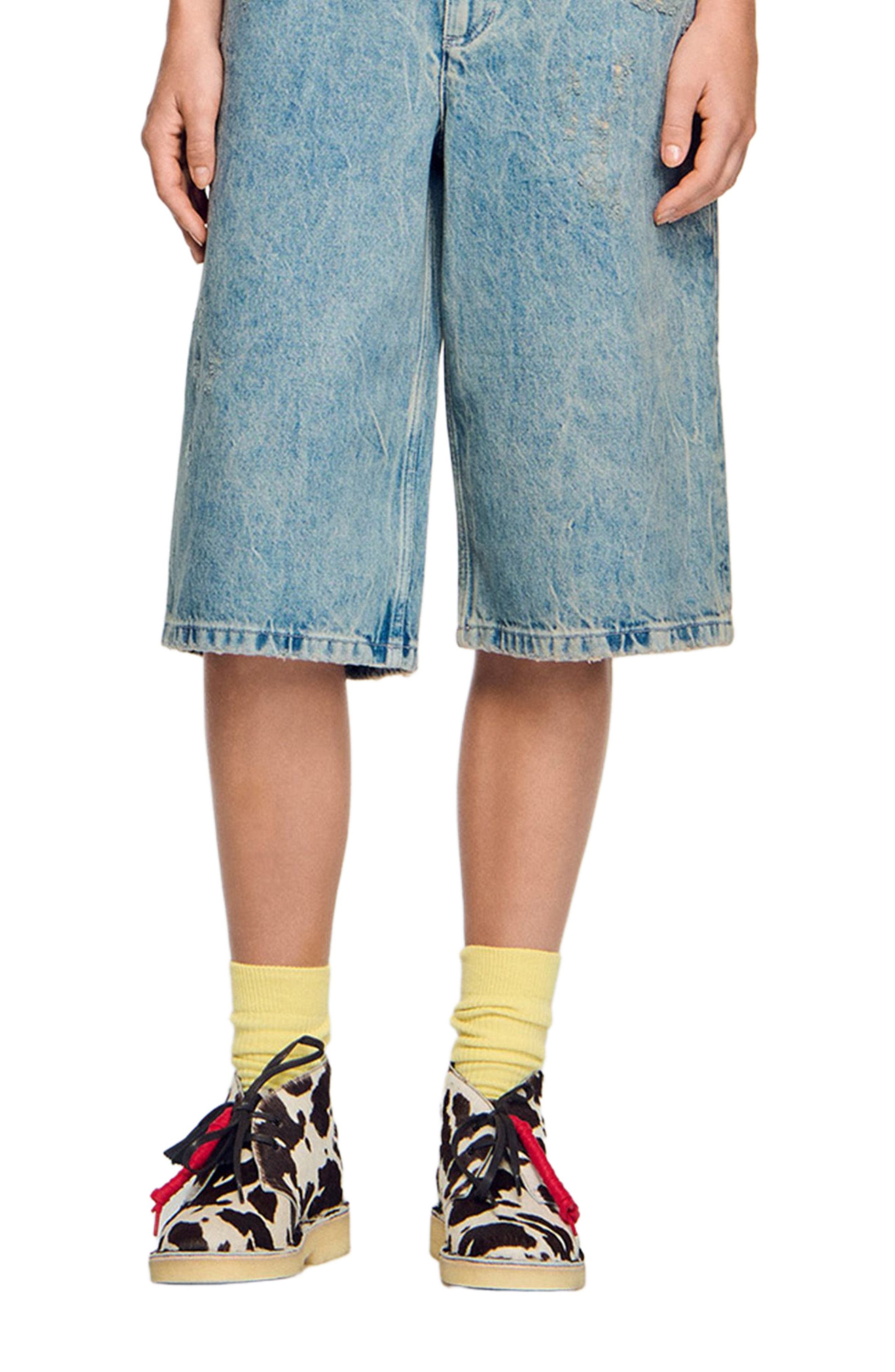 SANDRO Animal-print Desert Boots, Alternate, color, Brown / White