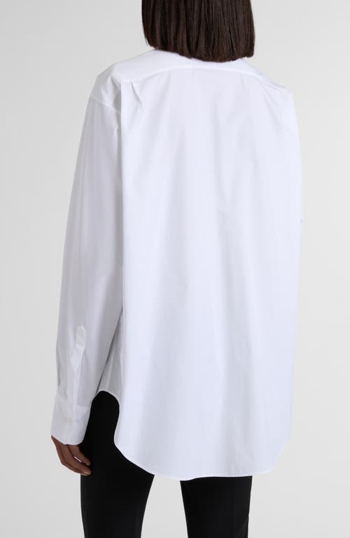 Alexander Mcqueen Mcqueen Banshee Embroidery Cotton Poplin Button-up Shirt In White