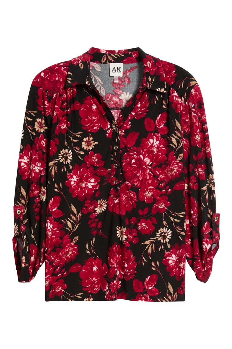 Print Roll Tab Shirt, Alternate, color, ANNE BLACK MULTI