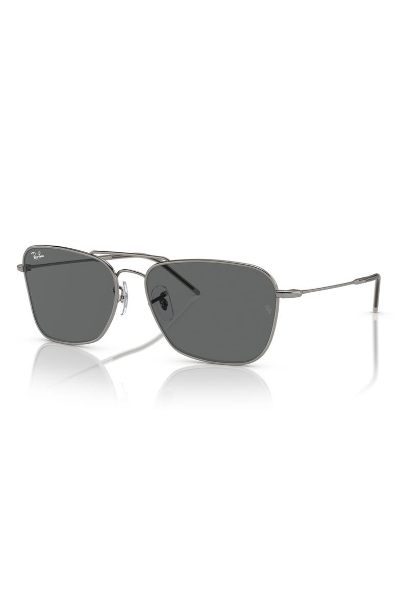 Ray-Ban Caravan Reverse 61mm Square Sunglasses, Alternate, color, Gunmetal