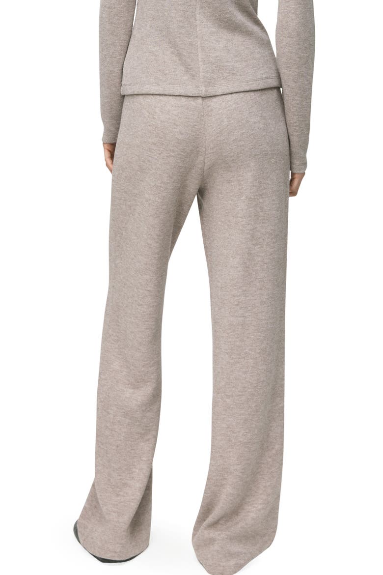 Elastic Waist Straight Leg Knit Pants, Alternate, color, MEDIUM BROWN