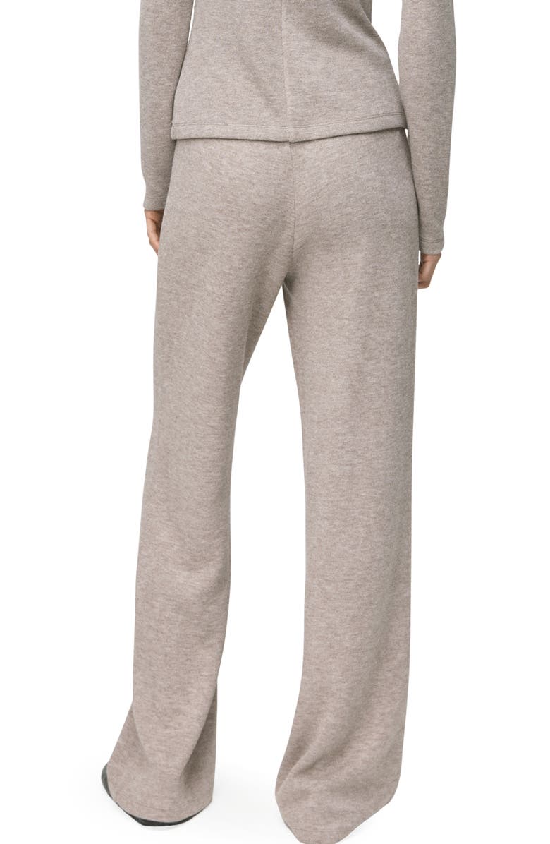 MANGO Elastic Waist Straight Leg Knit Pants, Alternate, color, Medium Brown