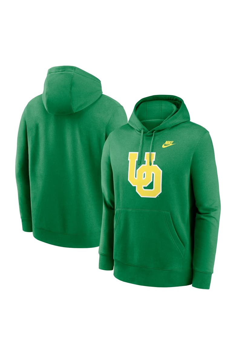 Men's Nike Green Oregon Ducks Legacy Logo Club Fleece Pullover Hoodie, Main, color, Green