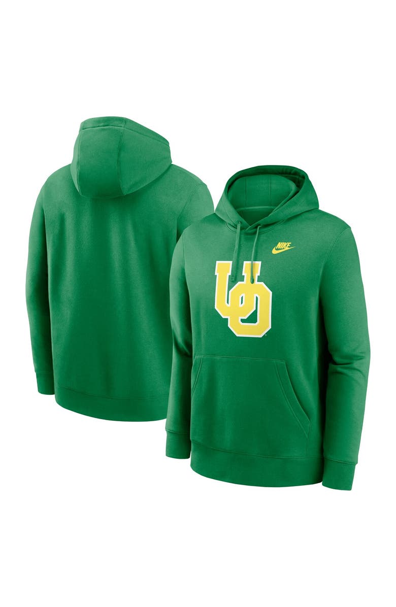 Nike Men's Nike Green Oregon Ducks Legacy Logo Club Fleece Pullover Hoodie, Main, color, Green