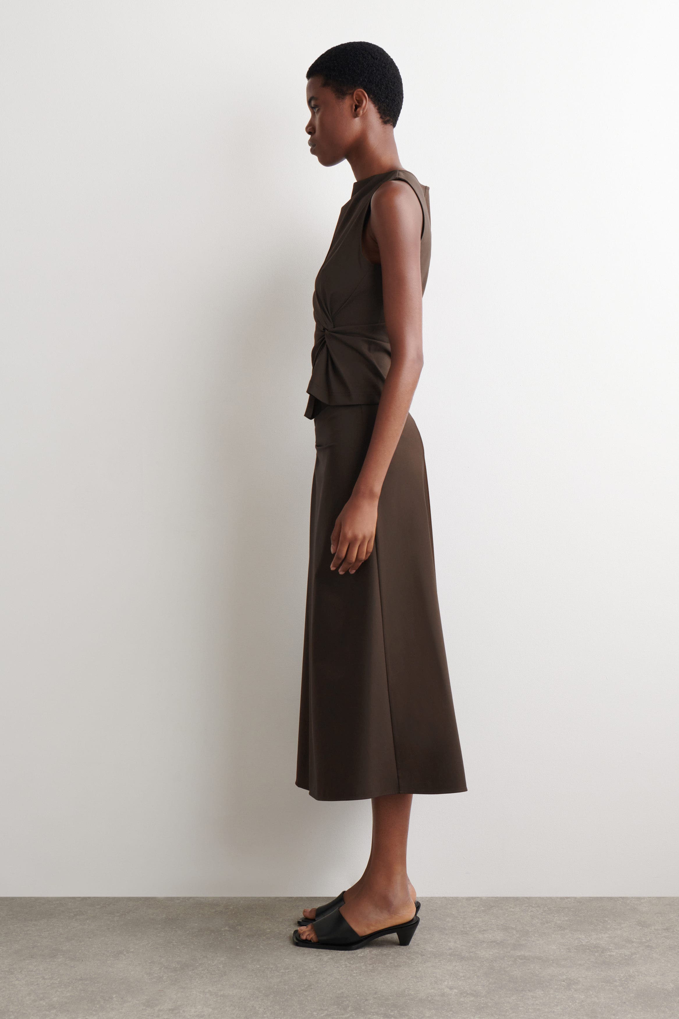 Twist-Detail Jersey Midi Skirt - image 2