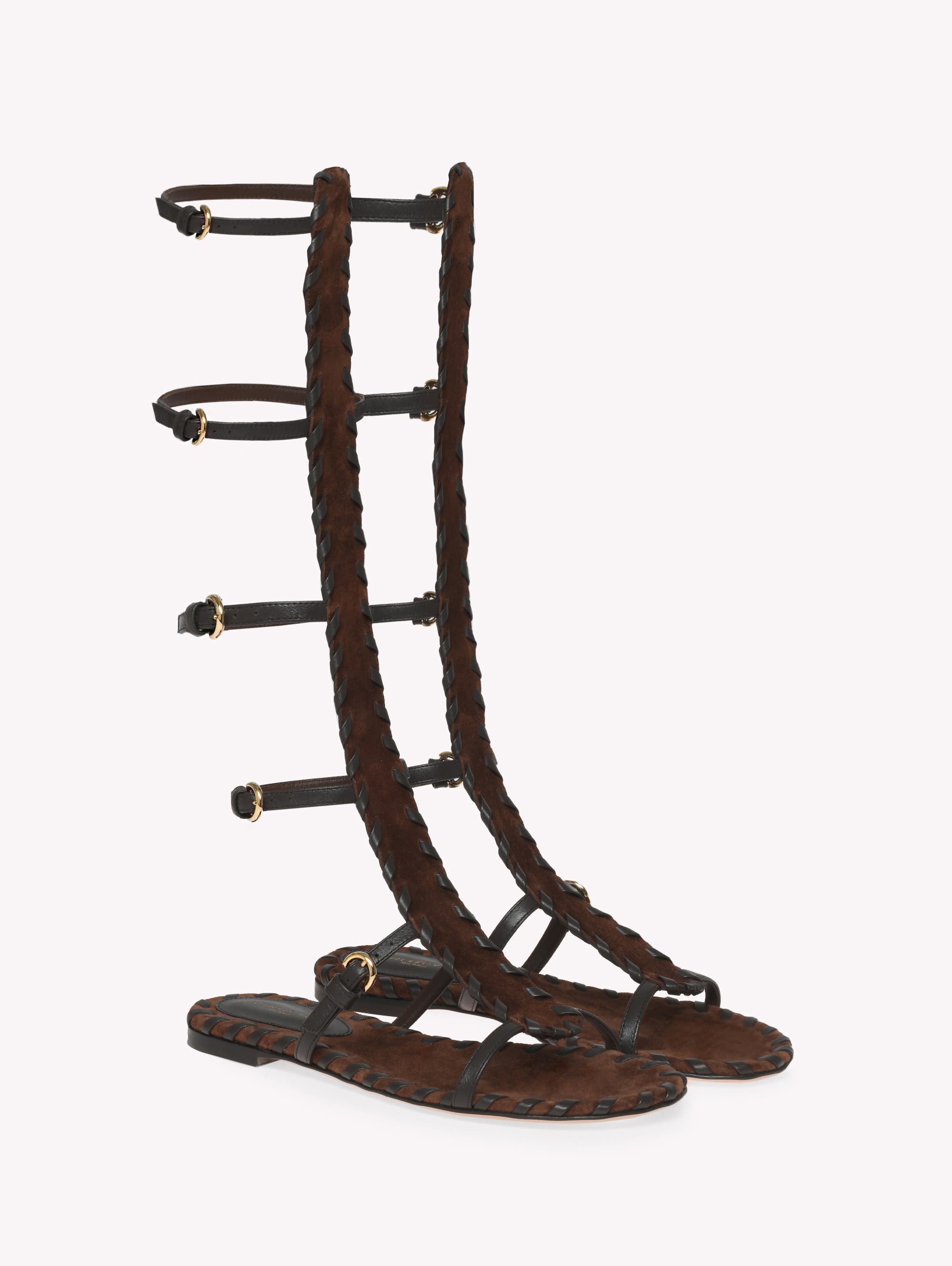 Gianvito Rossi Zaira Gladiator Sandal, Alternate, color, Brown Suede And Lamb Leather