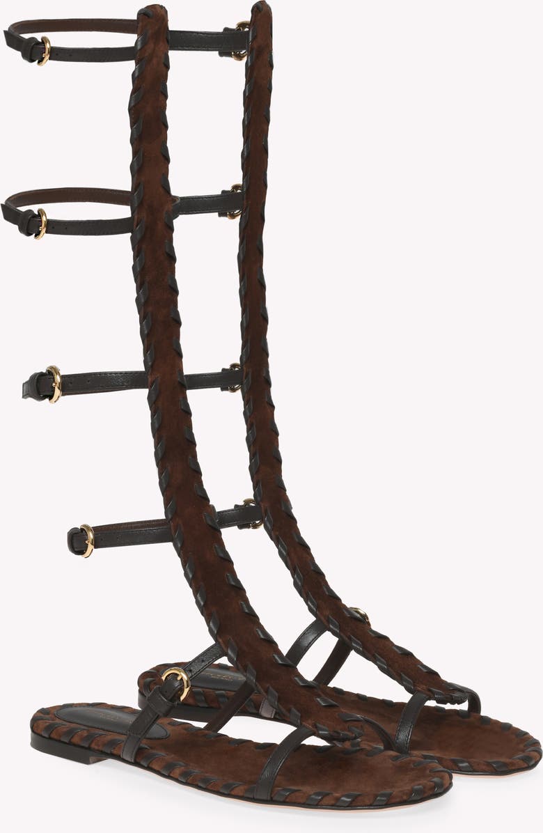 Gianvito Rossi Zaira Gladiator Sandal, Alternate, color, Brown Suede And Lamb Leather
