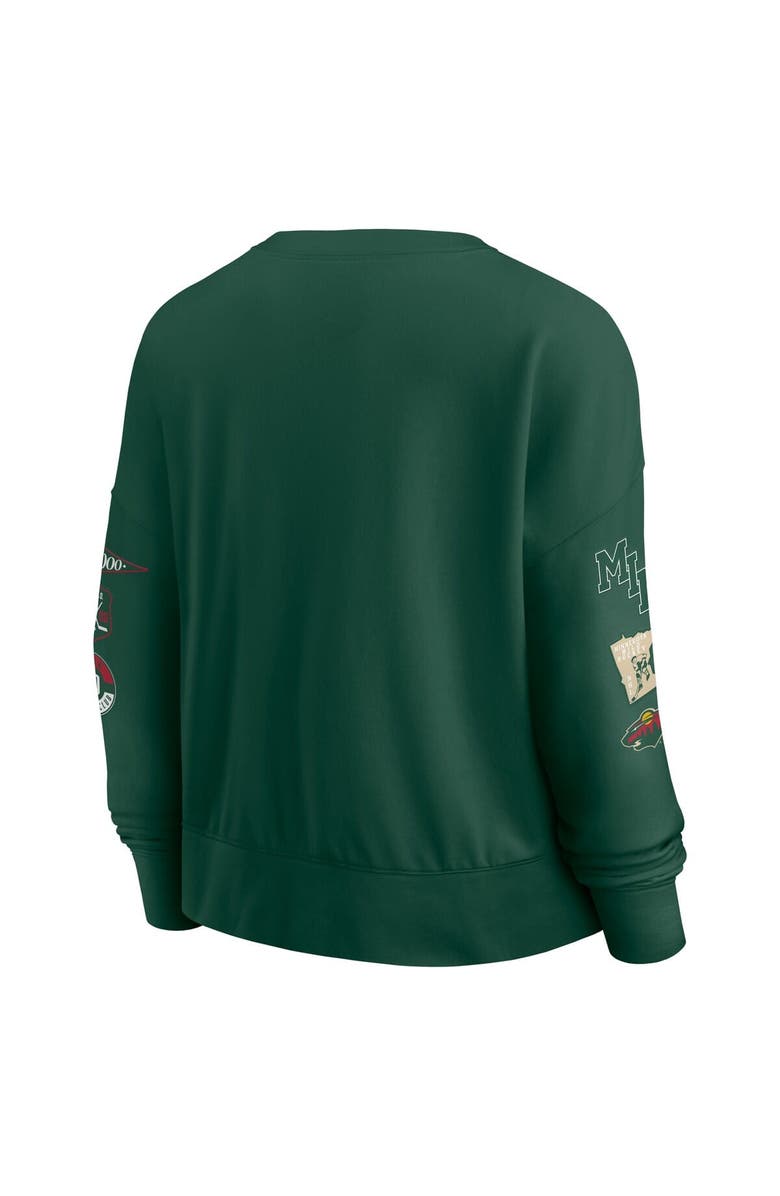 FANATICS Women's Fanatics Green Minnesota Wild Go Team Pullover Sweatshirt, Alternate, color,