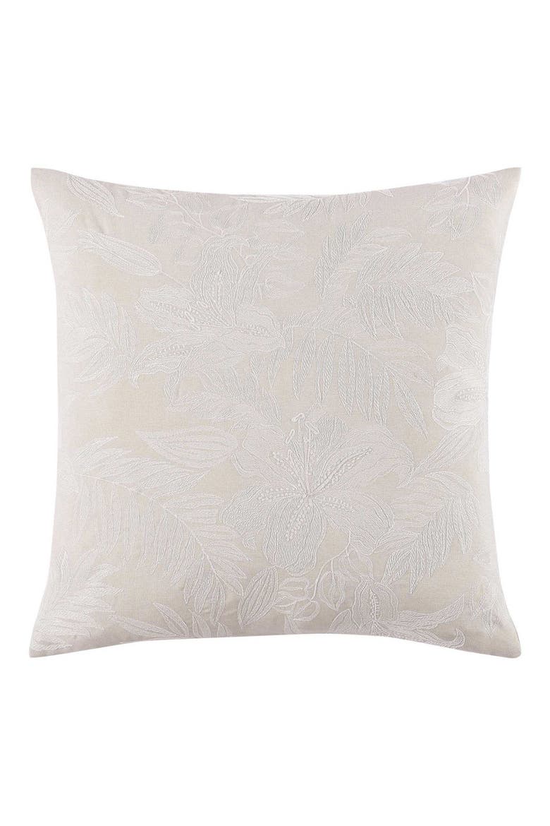 Island Estate Floral Embroidered Accent Pillow, Main, color, NATURAL