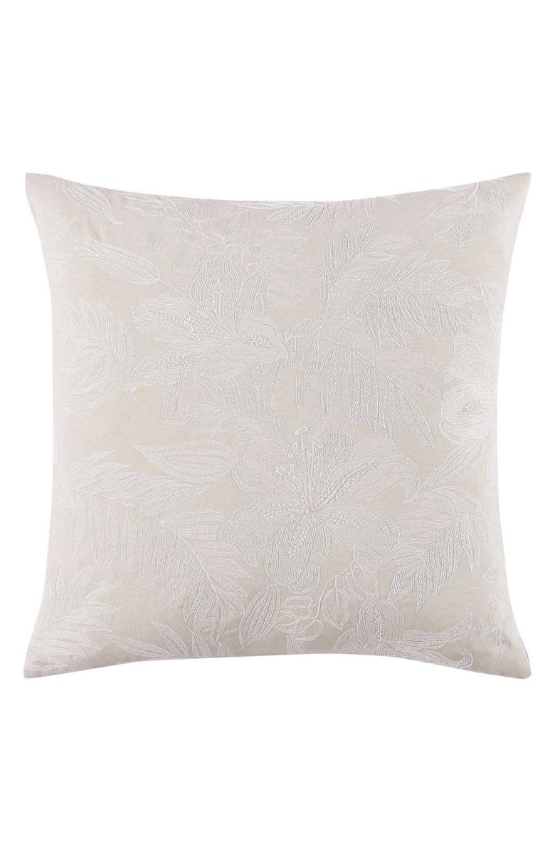 Tommy Bahama Island Estate Floral Embroidered Accent Pillow, Main, color, Natural