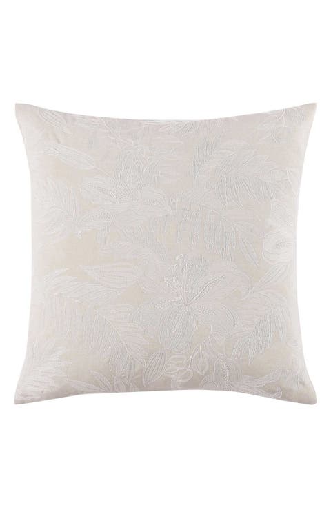 Island Estate Floral Embroidered Accent Pillow