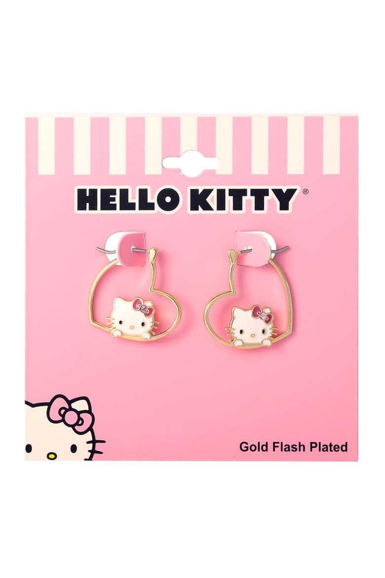 Heart Hoop Earrings, Alternate, color, Gold