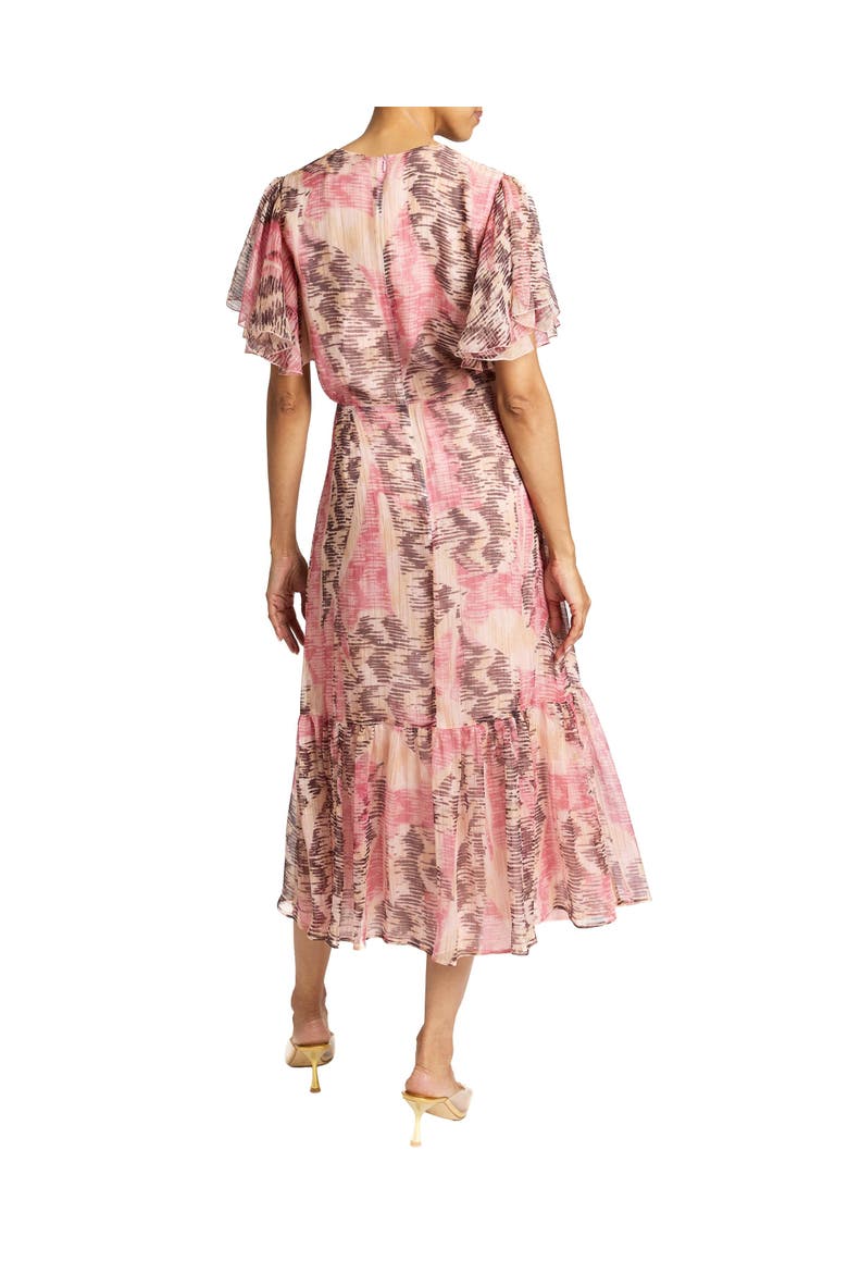Alexandra Midi Dress in Printed Silk Chiffon, Alternate, color, SWEET PEA MULTI