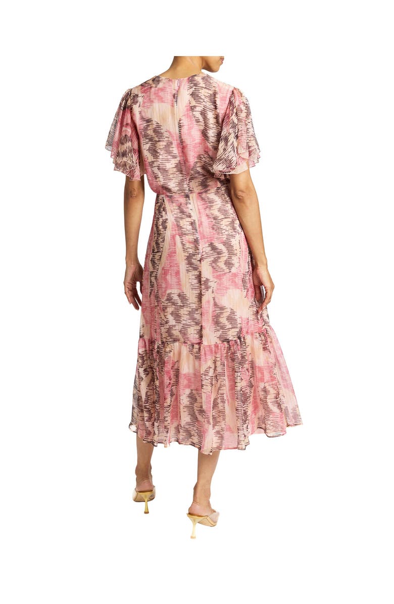 Santorelli Alexandra Midi Dress in Printed Silk Chiffon, Alternate, color, Sweet Pea Multi