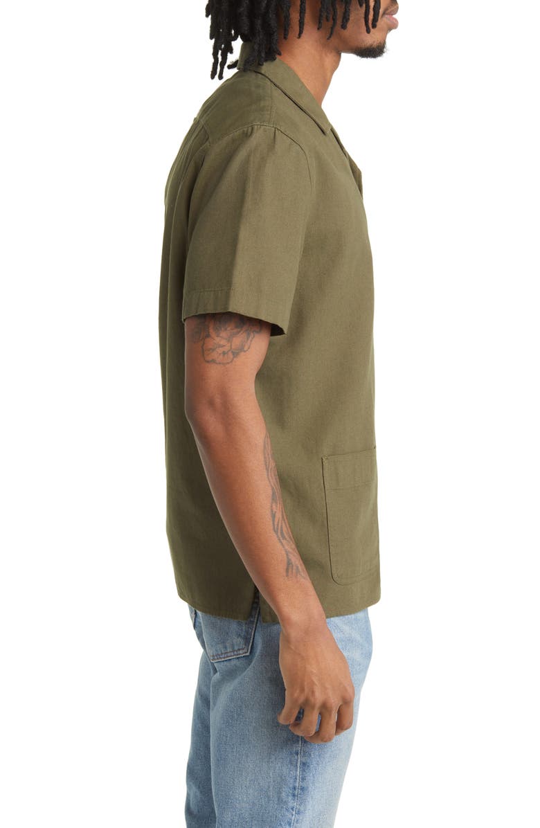 BP. Short Sleeve Canvas Button-Up Shirt, Alternate, color, 