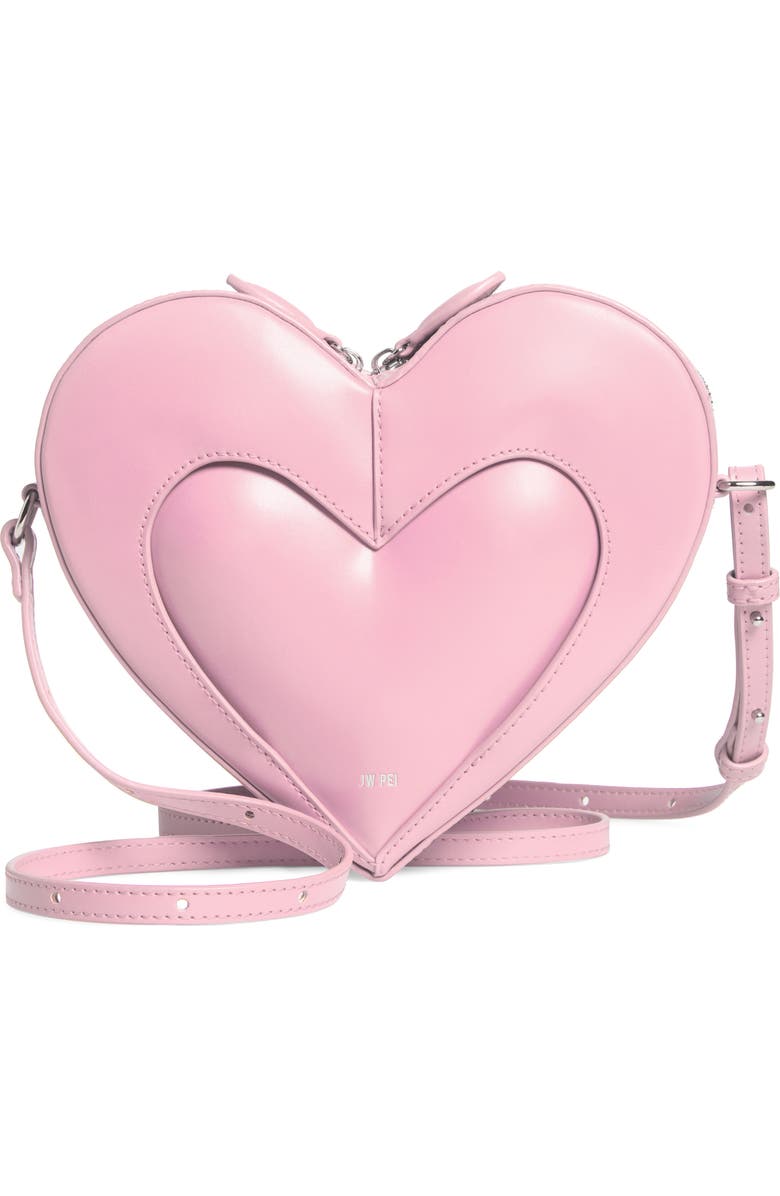 JW PEI Francisca Faux Leather Heart Crossbody Bag, Main, color, Pink