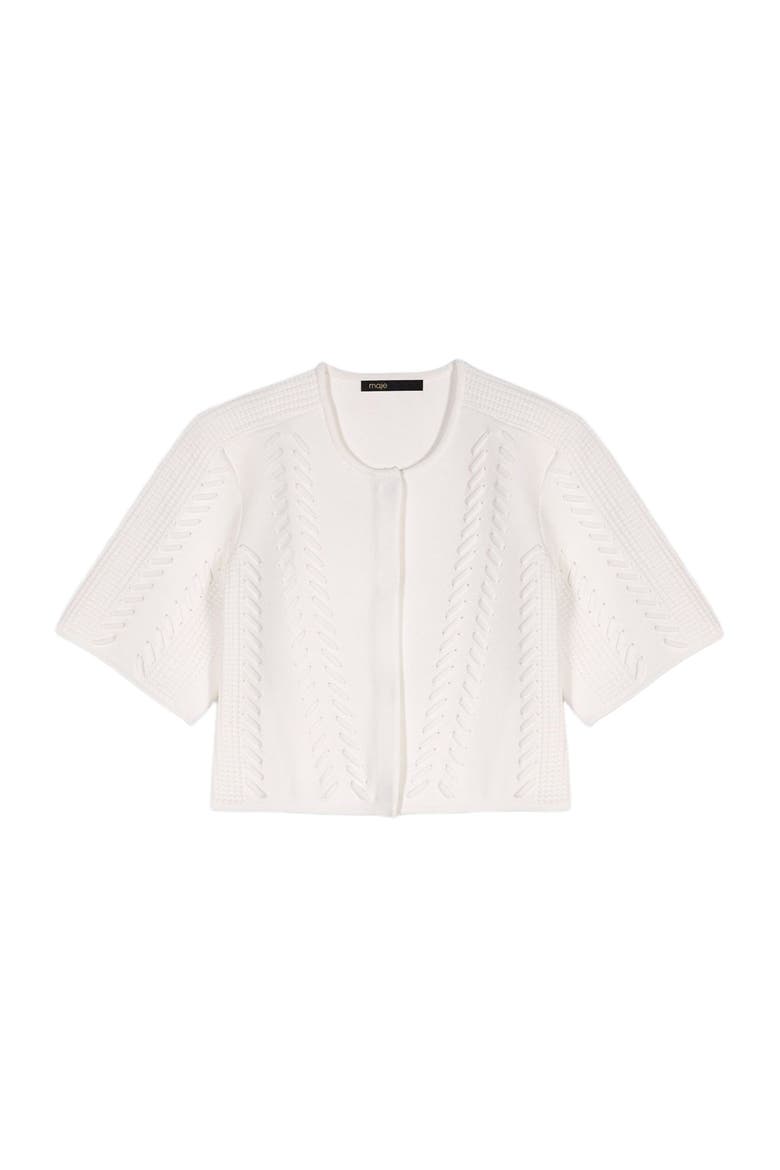 Cropped cardigan, Alternate, color, White