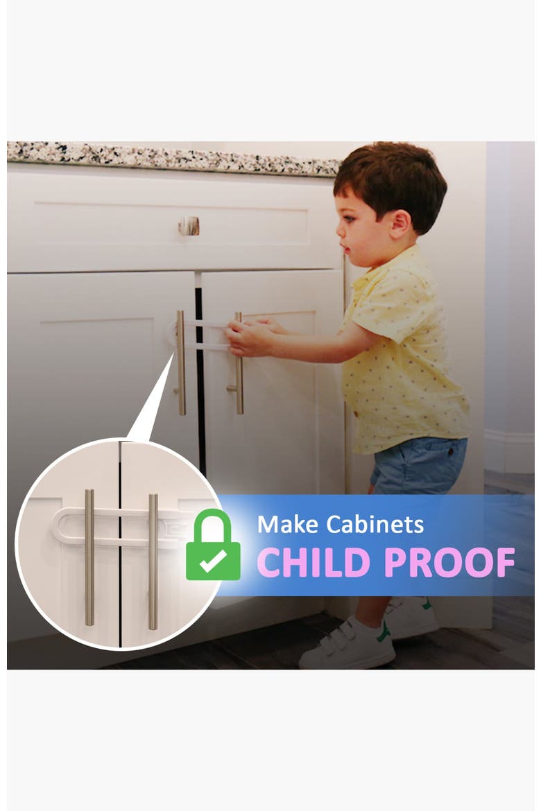 Sliding Cabinet Locks, Alternate, color, White 8 Pack