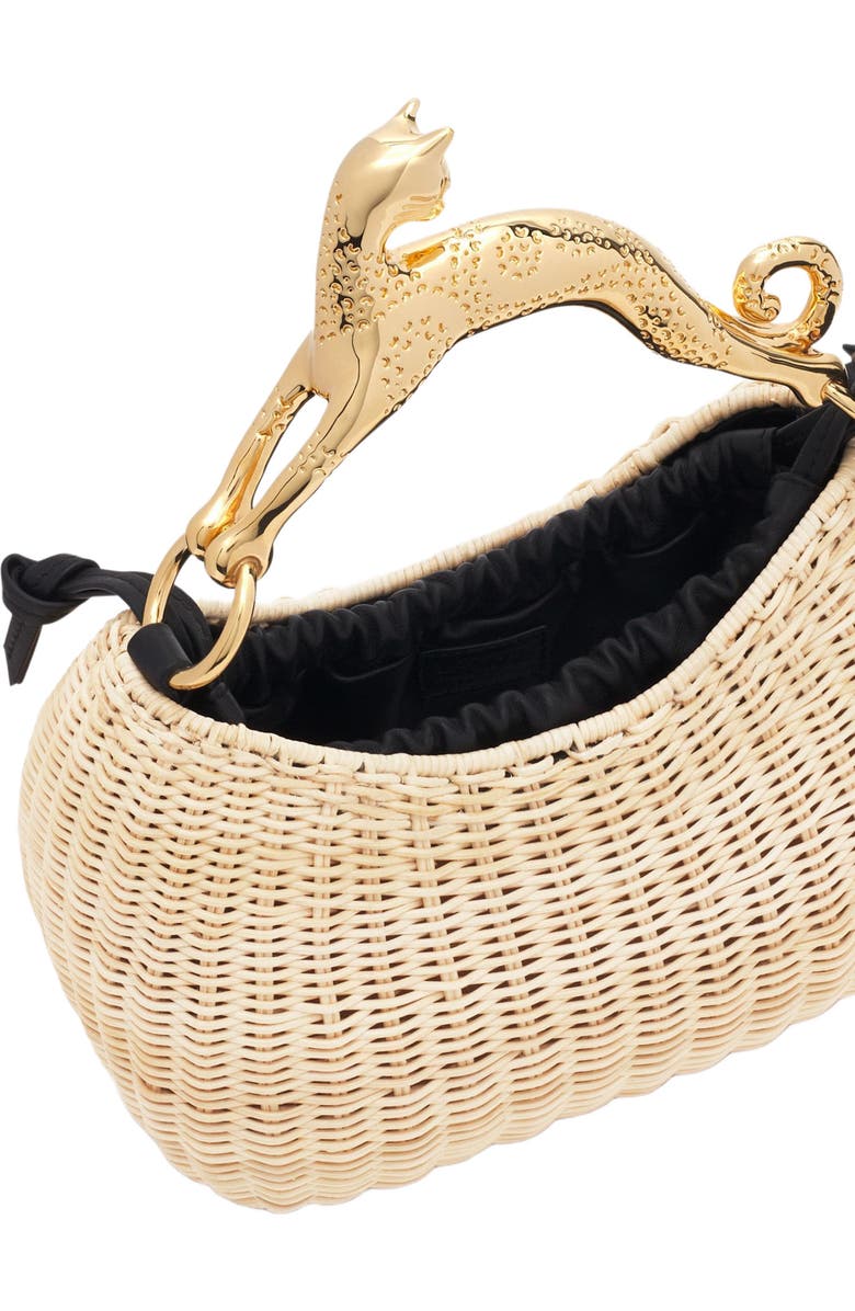Lanvin Wicker Hobo Cat Bag Sm, Alternate, color,