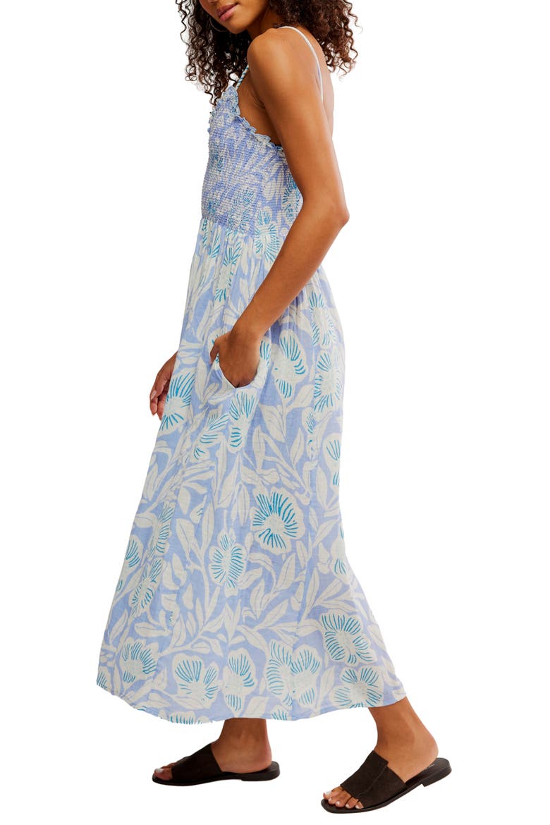 Sweet Nothings Floral Print Sleeveless Maxi Sundress, Alternate, color, BLUE VISTA COMBO