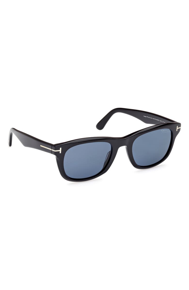 TOM FORD Kendel 54mm Square Sunglasses, Alternate, color, Black Eco / T Logo