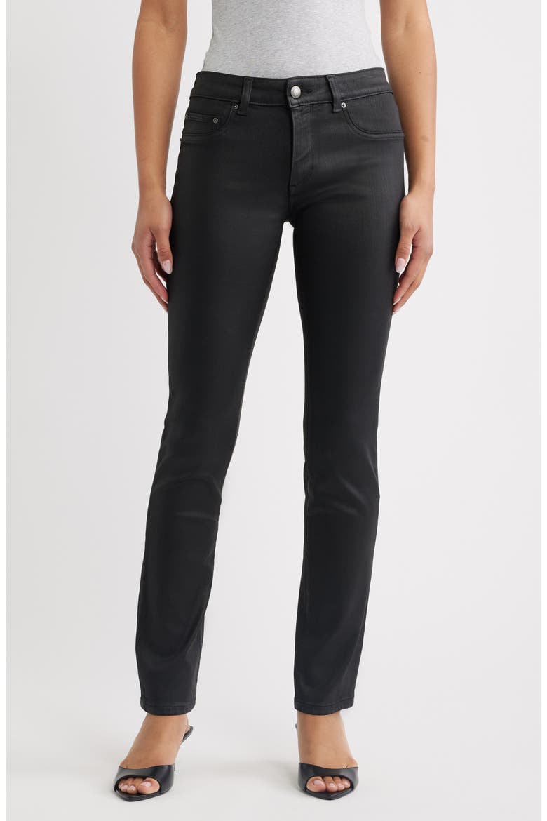 Jessica Skinny Low Rise Instasculpt™ Jeans, Main, color, BLACK COATED