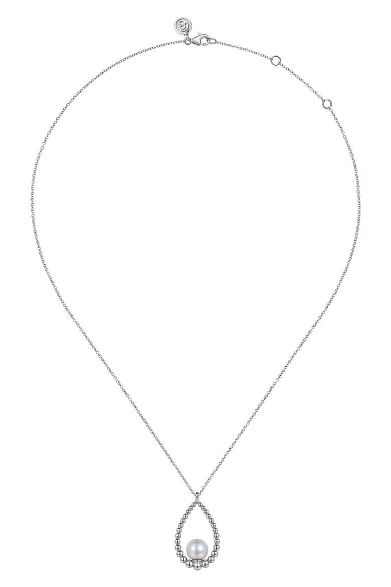 Bujukan Pearl Teardrop Pendant Sterling Silver Necklace, Alternate, color, STERLING SILVER
