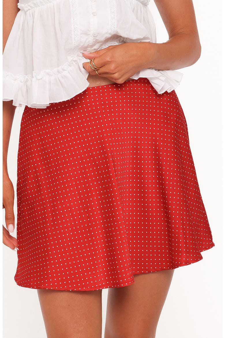 Sabina Polka Dot Skater Skirt, Alternate, color, RED DOT