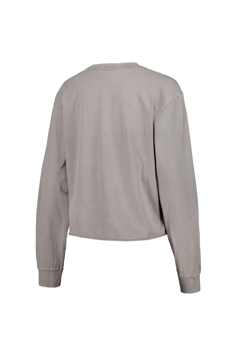 Women's The Wild Collective  Gray Milwaukee Bucks Band Cropped Long Sleeve T-Shirt, Alternate, color, Gray