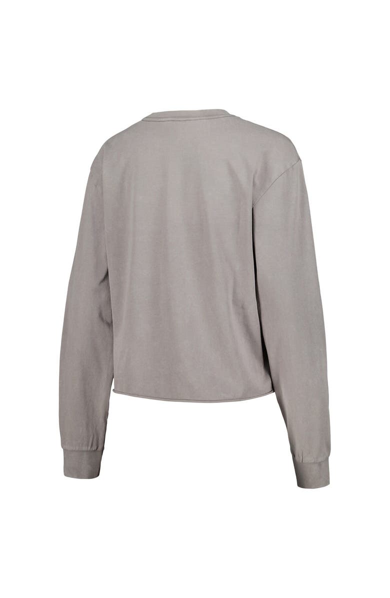 THE WILD COLLECTIVE Women's The Wild Collective  Gray Milwaukee Bucks Band Cropped Long Sleeve T-Shirt, Alternate, color, Gray