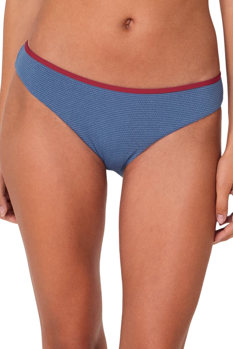 Berkeley Hipster Bikini Swim Bottoms, Alternate, color, Banner Blue Lurex