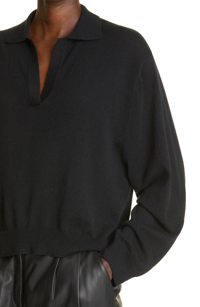 arch4 Oxford Baby Goat Cashmere Long Sleeve Polo, Alternate, color, 