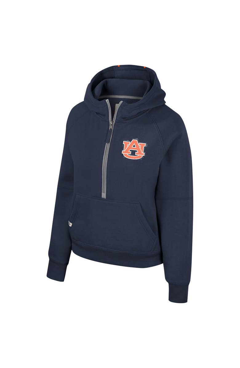 COLOSSEUM Women's Colosseum Navy Auburn Tigers Margo Raglan Half-Zip Hoodie, Alternate, color, 