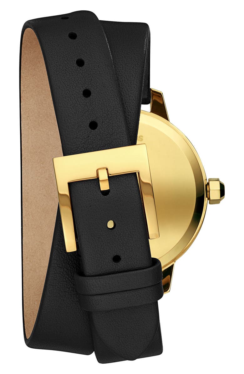 Tory Burch Collins Double Wrap Leather Strap Watch, 38mm, Alternate, color, 