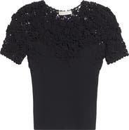 Ulla Johnson Clelia Rib Knit Crochet Top