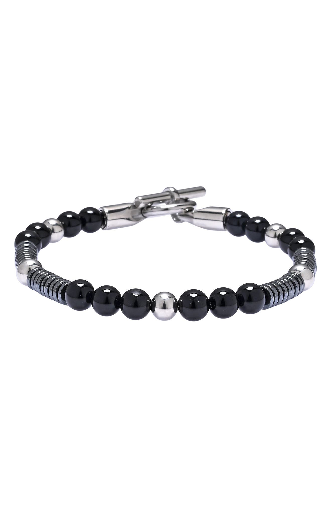 EYE CANDY LOS ANGELES Men's Midnight Agate Beaded Bracelet