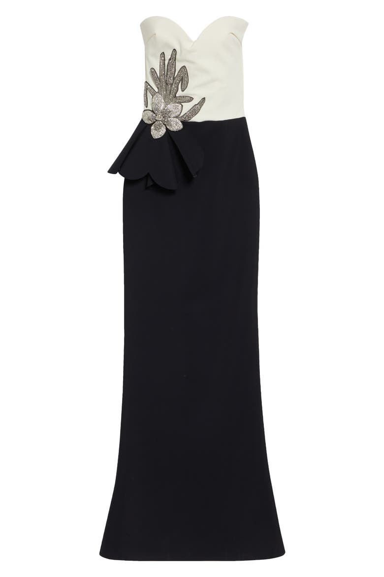 Grenawa Appliqué Sleeveless Dress, Alternate, color, 802 CREAM/BLACK
