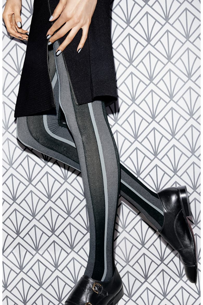 Bold Stripe Tights, Alternate, color, BLACK FLANNEL/ THUNDER