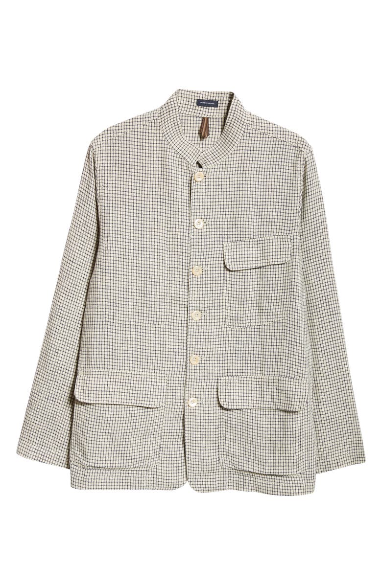 Drake's Check Linen Forestiere Jacket, Main, color, 
