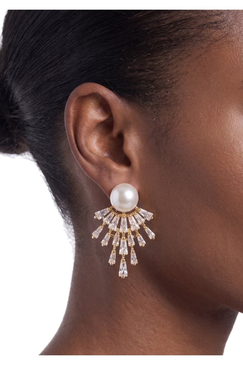 Ritika Pearl Studs, Alternate, color, Gold