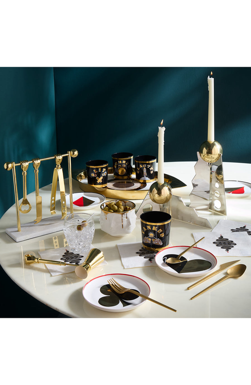 Jonathan Adler Barbell Barware Set In Gold